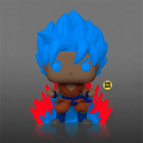 Dragon Ball Super Funko POP! Animation Vinyl Figure 1256 SSGSS Goku (Kaio-Ken Times Twenty 9 cm - GLOWS IN THE DARK - SPECIAL EDITION