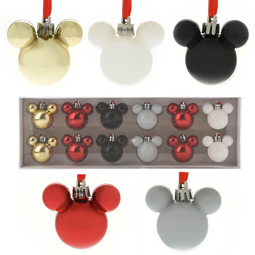 Disney Christmas Mickey Mouse e Minnie BAUBLES 12 Palline di Natale
