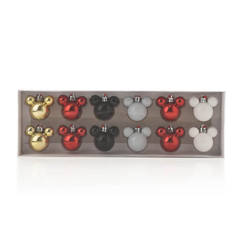 Disney Christmas Mickey Mouse e Minnie BAUBLES 12 Palline di Natale