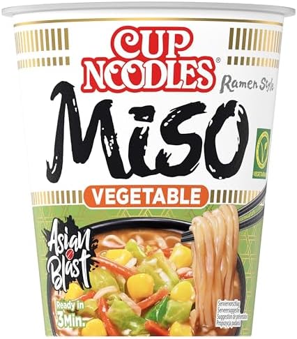 Nissin Cup Noodle Veggie Miso, noodle al gusto di miso da 67g