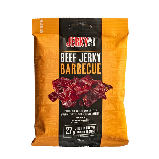 Jerky and Go Beef Jerky Barbecue, carne secca di manzo al gusto barbecue da 45g