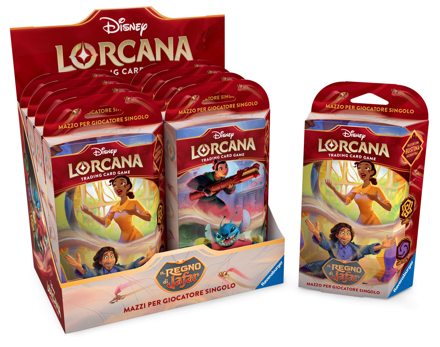 LORCANA - STARTER DECKS - AMBRA e AMETISTA - IL REGNO DI JAFAR - Tiana e Bruno Madrigal - ITA