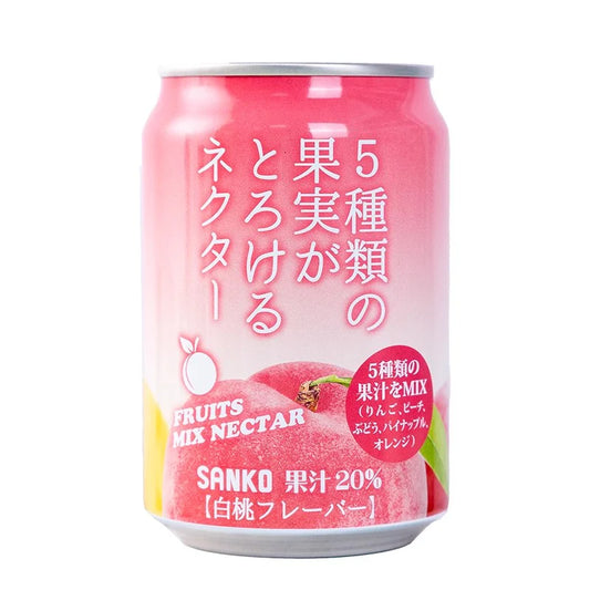 Bevanda di succo di frutta mista giapponese SANKO da 280 ml, succo di pesca bianca