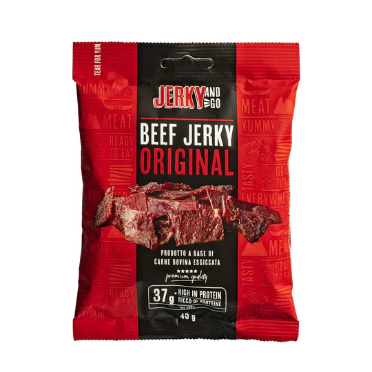 Jerky and Go Beef Jerky Original, carne secca di manzo da 45g