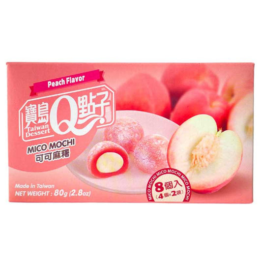 MOCHI DOLCETTI DI RISO CACAO MINI MOCHI - PESCA BIANCA (8 PEZZI)