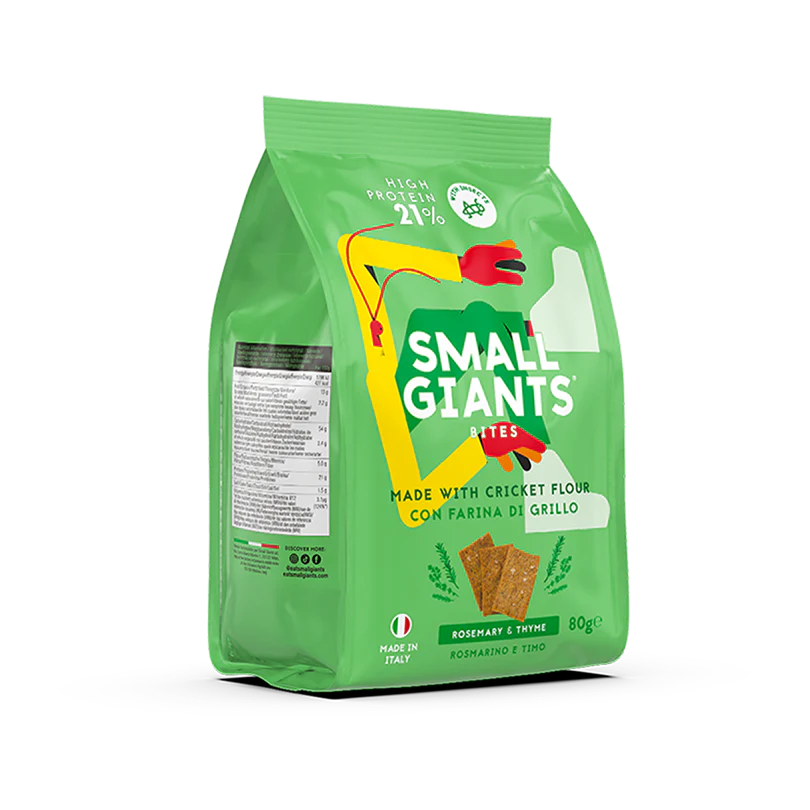 Small Giants Cracker Bites con Farina di Grillo al gusto Rosmarino e Timo (80g)