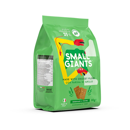 Small Giants Cracker Bites con Farina di Grillo al gusto Rosmarino e Timo (80g)
