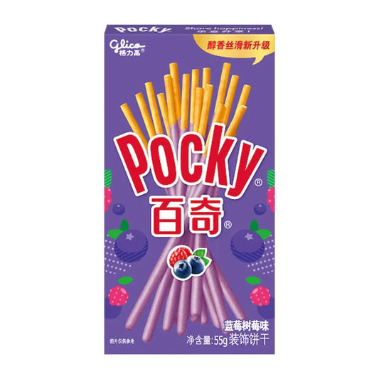 POCKY - BASTONCINI DI BISCOTTO RICOPERTI MIRTILLO E LAMPONE