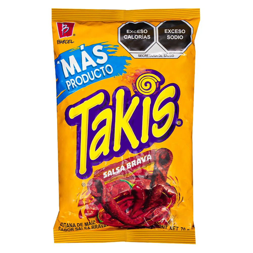 Takis Salsa Brava, riccioli di tortillas piccanti al sapore di salsa brava da 70g