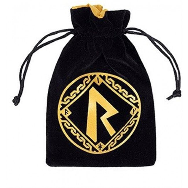 BRUN121 - BORSA PORTA DADI - RUNIC (BLACK/GOLDEN)