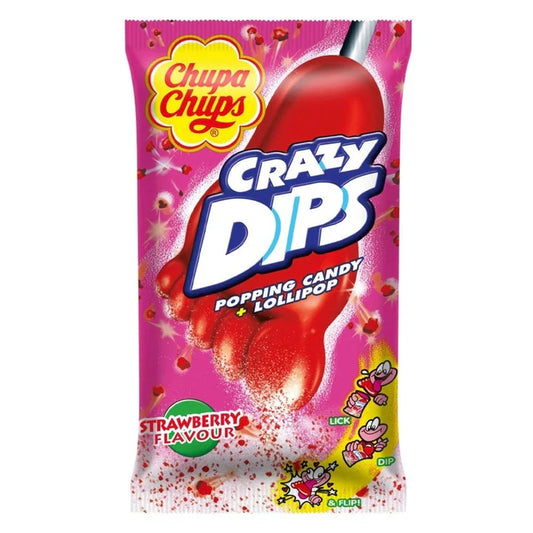 Chupa Chups Crazy Dips, lecca lecca al gusto di fragola da 14g