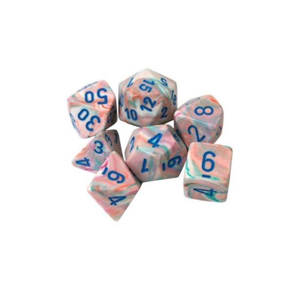 CHX 20544 - SET 7 DADI POLIEDRICI MINI - FESTIVE POP ART/BLUE