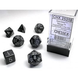 CHX 25318 - SET 7 DADI POLIEDRICI PUNTINATI - NINJA