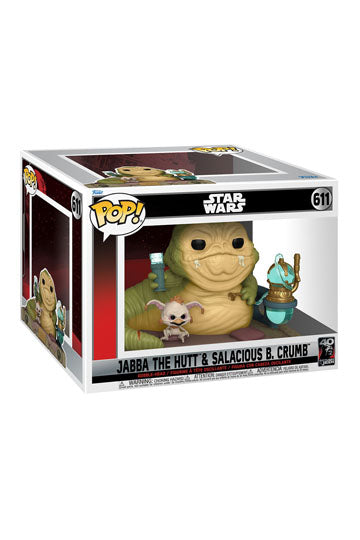 Star Wars Return of the Jedi 40th Anniversary POP! Deluxe Vinyl Figure Jabba w/Salacious 9 cm