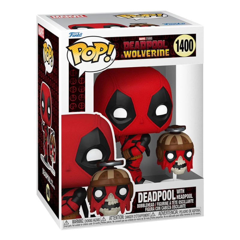 Deapool & Wolverine Funko POP! Vinyl Figure 1400 Deadpool With Headpool 9 cm