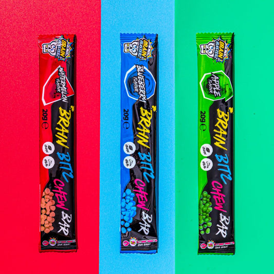 Brain Blasterz Brain Bitz Chew Bar – Caramelle aspre morbide e fruttate