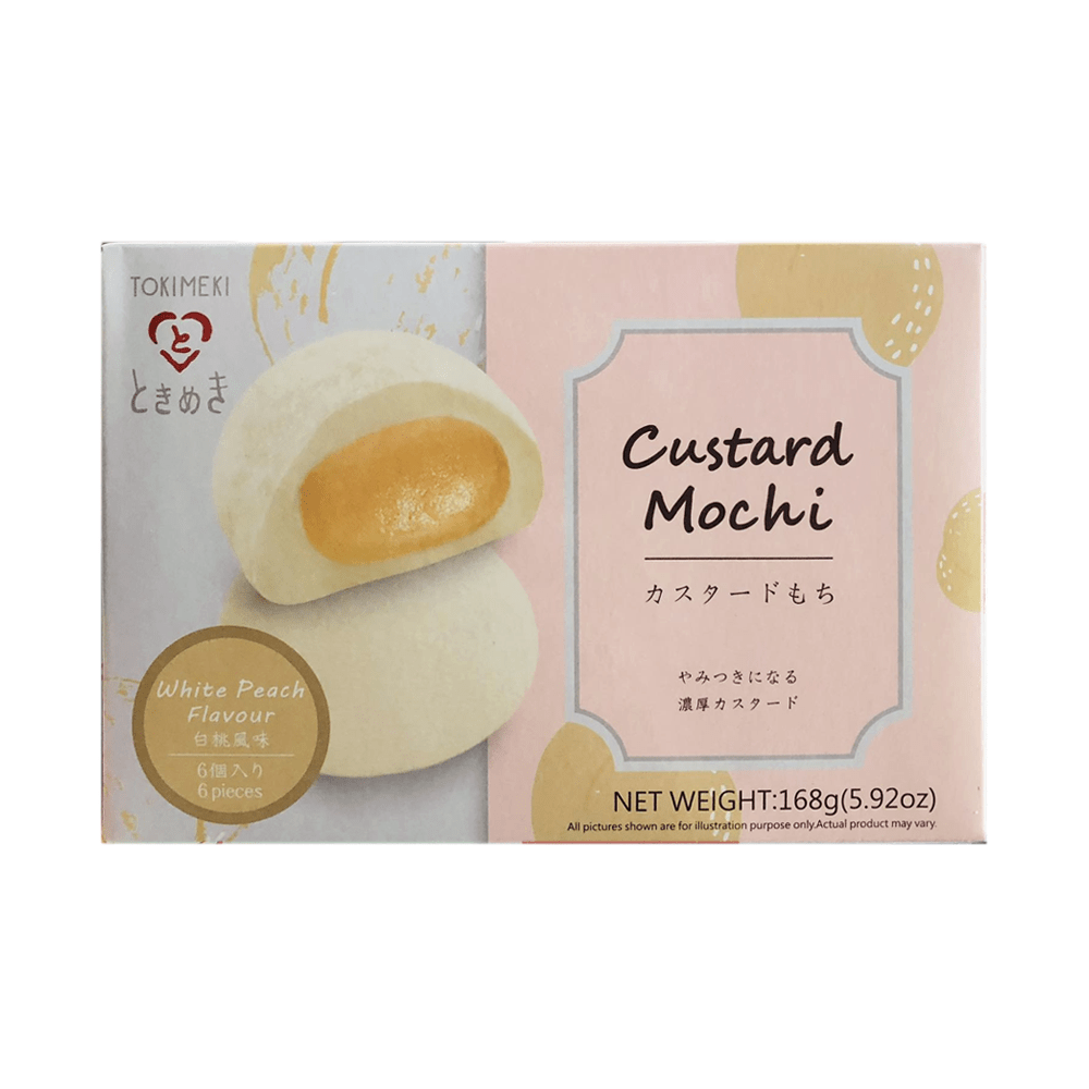 MOCHI DOLCETTI DI RISO TOKIMEKI CUSTARD (CREMA PASTICCERA) WHITE PEACH