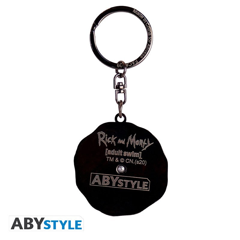 ABYKEY387 - RICK AND MORTY - PORTACHIAVI IN METALLO Moving Keychain Portal Gun