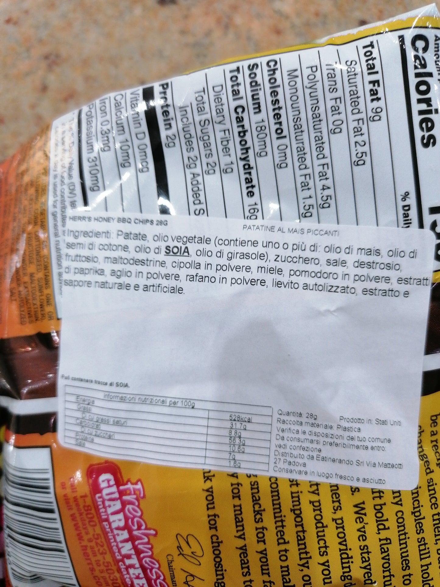 Herr's Patatine Honey BBQ 28gr