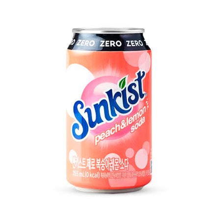 KWADONG SUNKIST ZERO SODA PESCA E LIMONE  LATTINA 355ml