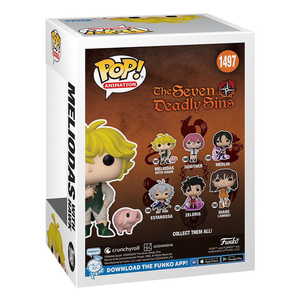 Seven Deadly Sins Funko POP & Buddy! Animation Vinyl Figure 1497 Meliodas w/Hawk 9 cm