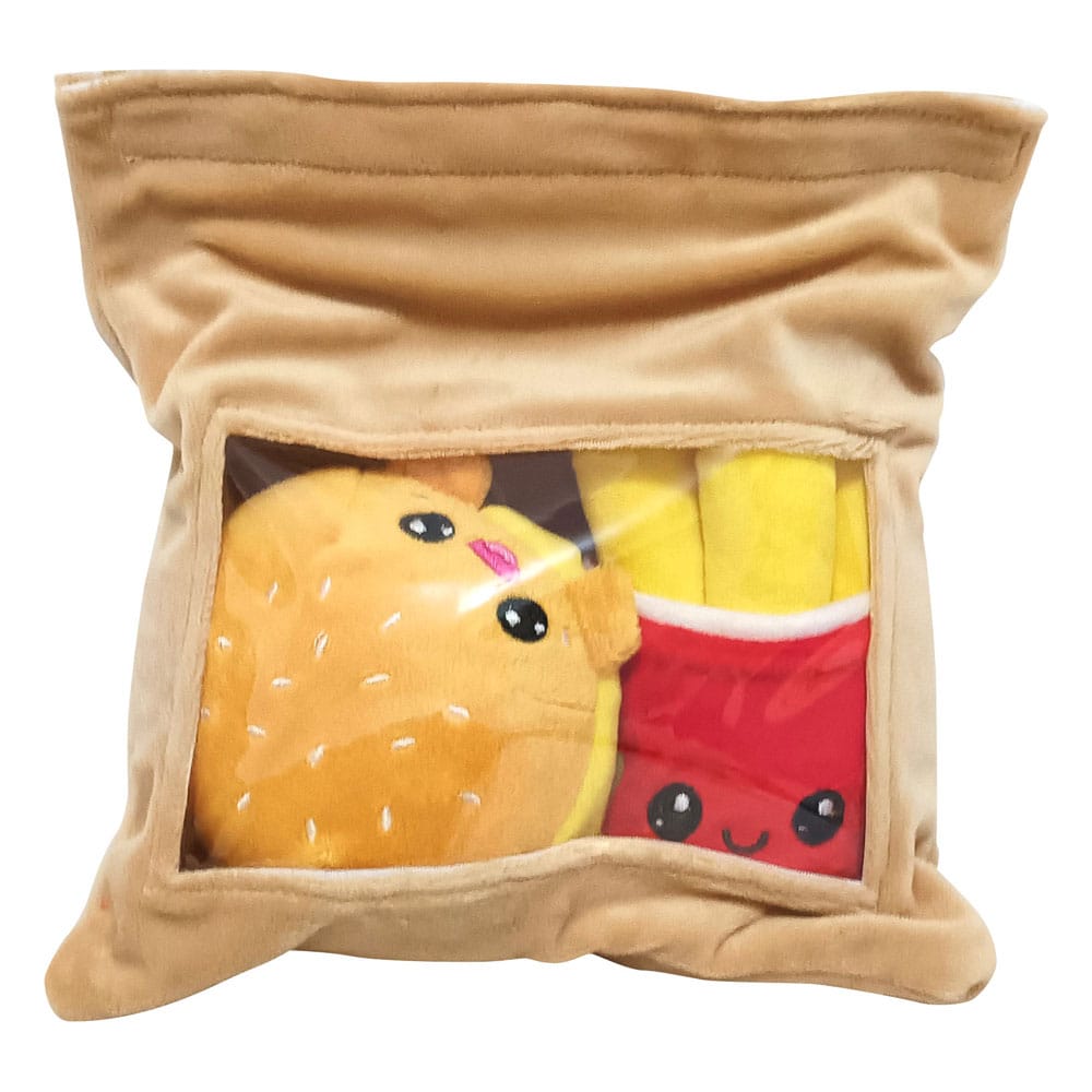 Yummis Together Plush Peluche Figures 2 Pack Burger & Patatine Fritte in Take Away Bag 21 cm
