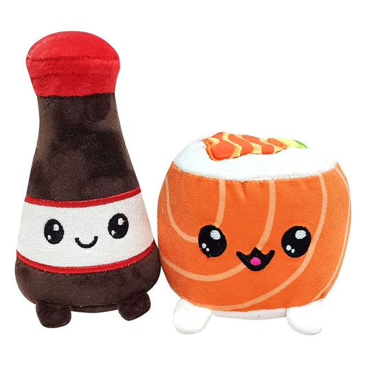 Yummis Together Plush Figures 2 Pack Uramaki & Soia in Take Away Bag 21 cm