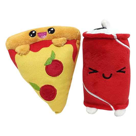 Yummis Together Plush Peluche Figures 2 Pack Pizza & Cola in Take Away Bag 21 cm