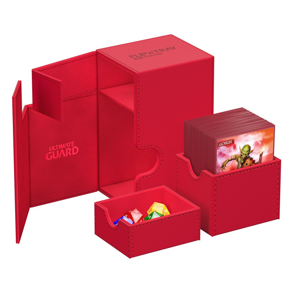 PORTA MAZZO - Ultimate Guard Flip`n`Tray 80+ XenoSkin Monocolore Rosso