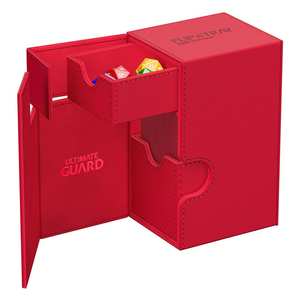 PORTA MAZZO - Ultimate Guard Flip`n`Tray 80+ XenoSkin Monocolore Rosso