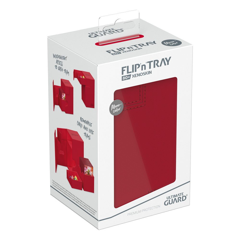 PORTA MAZZO - Ultimate Guard Flip`n`Tray 80+ XenoSkin Monocolore Rosso
