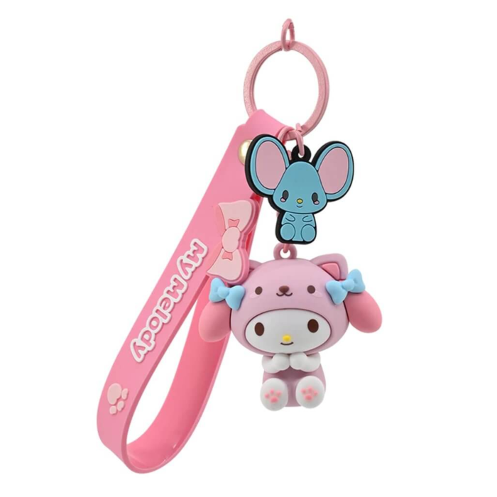 11540 - HELLO KITTY AND FRIENDS - KEYCHAIN WITH HAND STRAP - ANIMALS SERIES Portachiavi My Melody