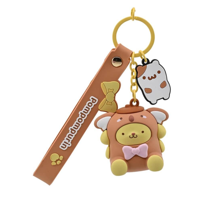 11540 - HELLO KITTY AND FRIENDS - KEYCHAIN WITH HAND STRAP - ANIMALS SERIES Portachiavi Pompompurin
