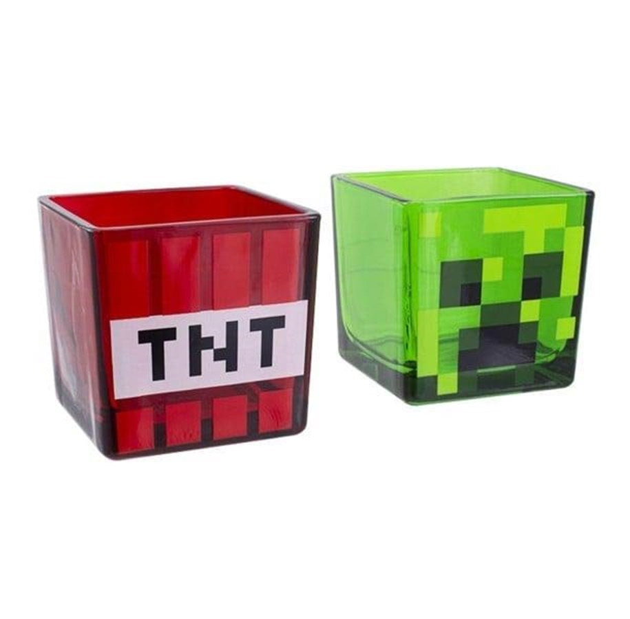 MINECRAFT CREEPER & TNT SET BICCHIERI IN VETRO