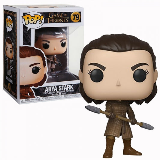 GAME OF THRONES - POP FUNKO VINYL FIGURE 79 ARYA STARK W/ TWO HEADED SPEAR 9CM