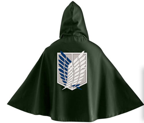 ATTACCO DEI GIGANTI MANTELLO OFFICIAL GREEN CAPE IN POLYBAG