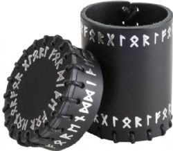 CRUN101 - RUNIC BLACK LEATHER DICE CUP