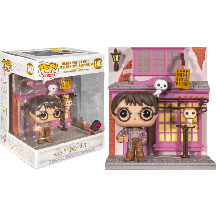 Harry Potter Funko POP! Vinyl Figure Deluxe Harry Potter with Eeylops Owl Emporium Diagon Halley 10 cm Special Edition
