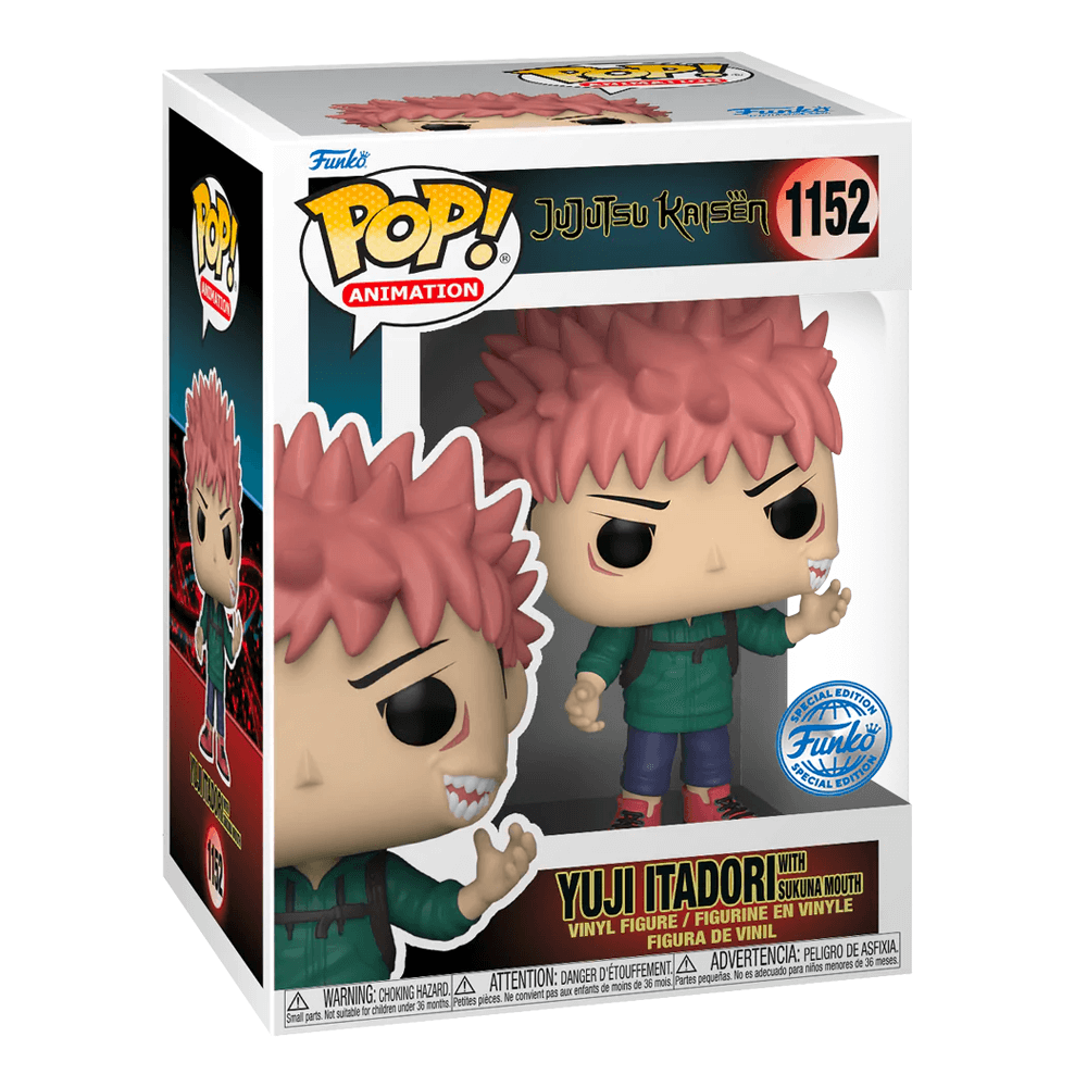 Jujutsu Kaisen Funko POP! Animation Vinyl Figure 1152 Yuji Itadori w/Sukuna Mouth 9 cm SPECIAL EDITION