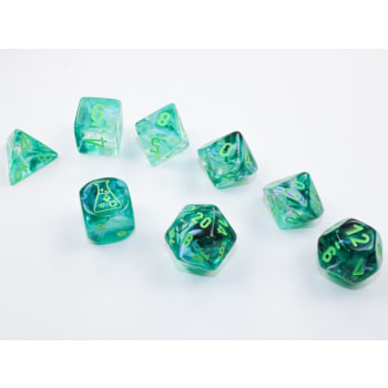 CHX 30054 - SET 7 DADI POLIEDRICI - BOREALIS KELP/LIGHT GREEN LUMINARY (CON DADO OMAGGIO)