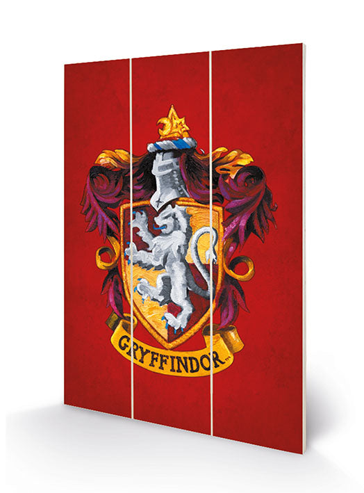 HARRY POTTER TARGA IN LEGNO GRIFONDORO