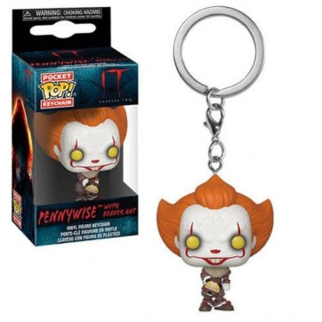 IT: CHAPTER 2 - POP FUNKO VINYL KEYCHAIN PENNYWISE W/ BEAVER HAT 4CM