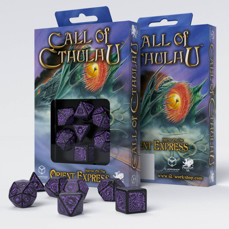 SCTO51 - SET 7 DADI CALL OF CTHULHU NERO/VIOLA