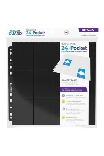 Ultimate Guard 24-Pocket QuadRow Pages nero a caricamento laterale (10)
