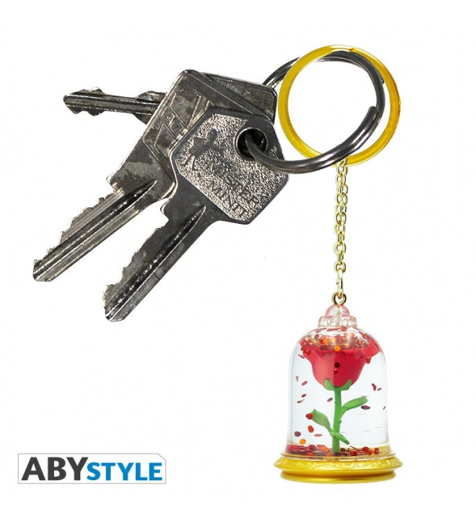 ABYKEY311 - DISNEY LA BELLA E LA BESTIA - PORTACHIAVI 3D ROSE