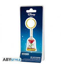 ABYKEY311 - DISNEY LA BELLA E LA BESTIA - PORTACHIAVI 3D ROSE