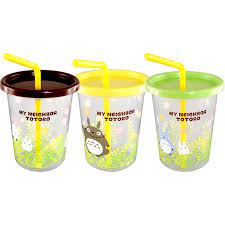 TOTORO 3 GLASSES WITH STRAW SET