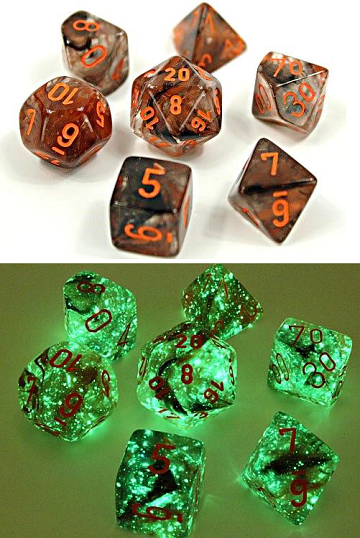 CHX 30040 - SET 8 DADI POLIEDRICI - NEBULA COPPER MATRIX