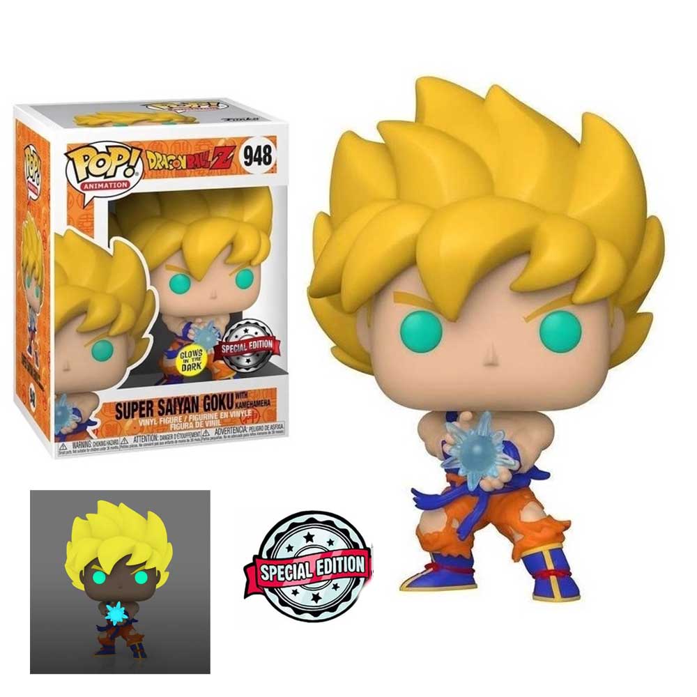 Dragon Ball Z - Funko Pop! Vinyl Figure 948 SS Goku W/KAMEHAMEHA Special Edition Glows in the Dark 9CM