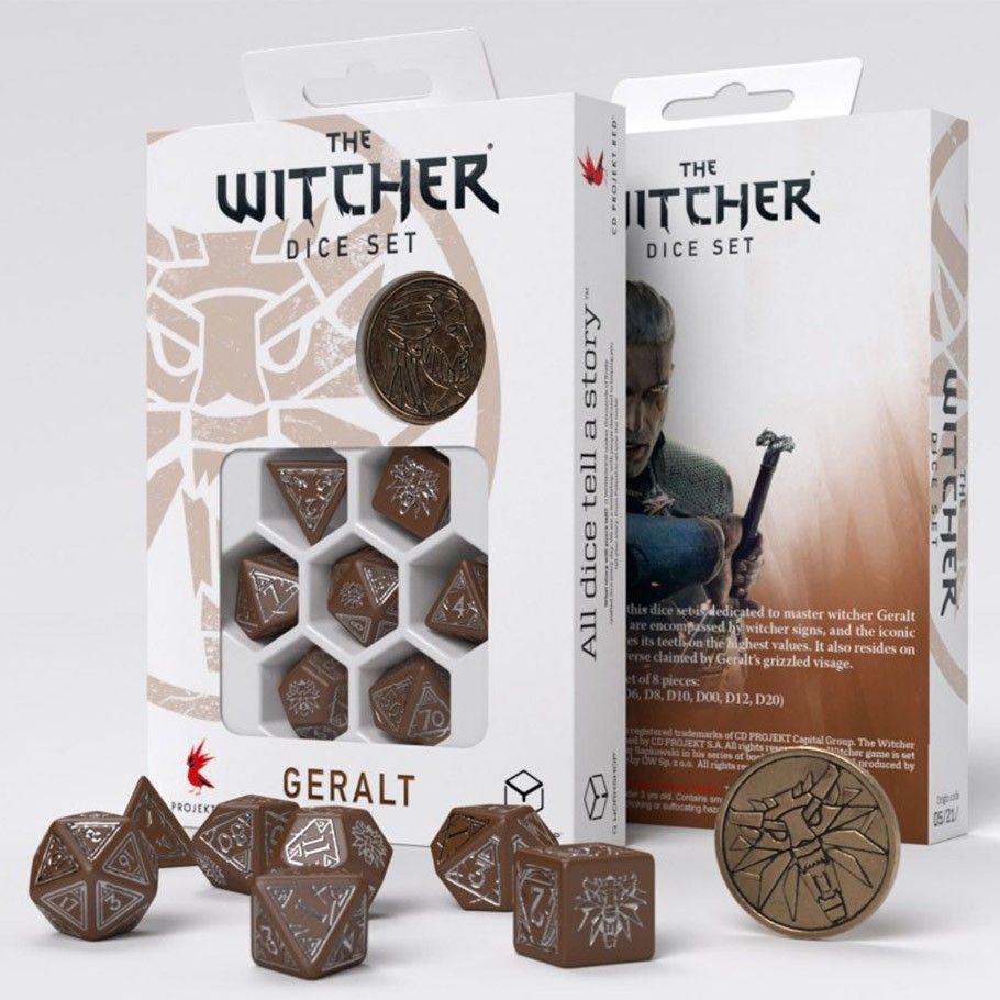 SWGE3V - SET 7 DADI - THE WITCHER GERALT - THE ROACH'S COMPANION